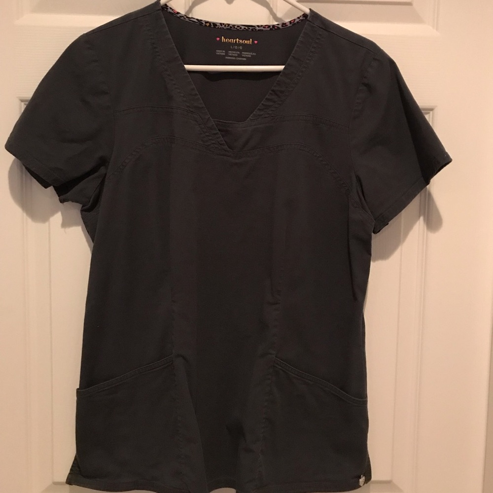 Gray heartsoul scrub top
